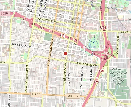 Map showing The Root Cafe