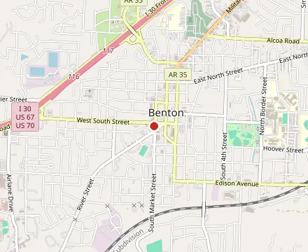 Map showing The Burger Shack