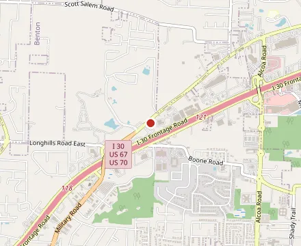 Map showing Lost Pizza