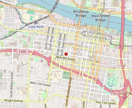 Map showing Green Leaf Grill